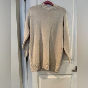 H&M Cream Crew Neck Sweater Dress - small
